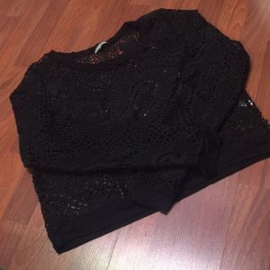 Black Lace Sweater
